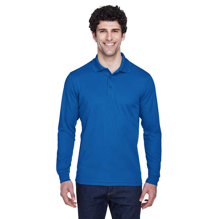 Core 365 Men's Pinnacle Performance Long-Sleeve Piqué Polo