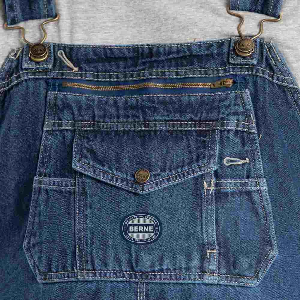 Berne Original Unlined Washed Denim Bib Overall - Image 3