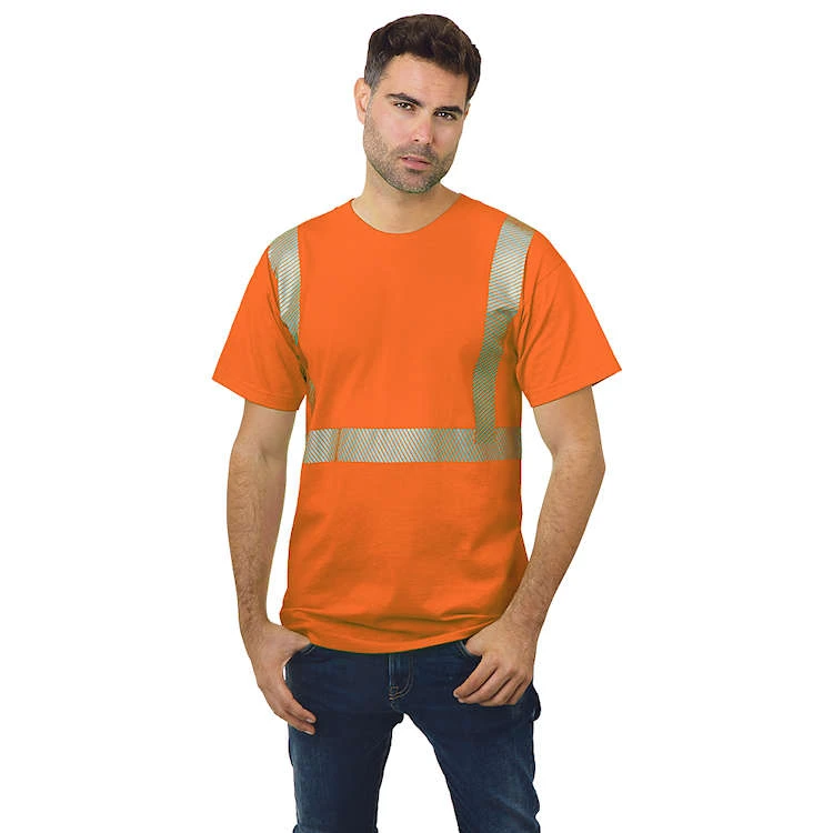 Bayside Hi-Vis 50/50 Crew Tee Segmented Striping