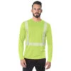 Bayside Hi-Vis Long Sleeve Performance Crew Tee Segmented Striping