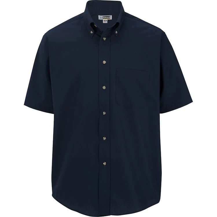 Edwards Men's Short Sleeve Easy Care Poplin Shirt