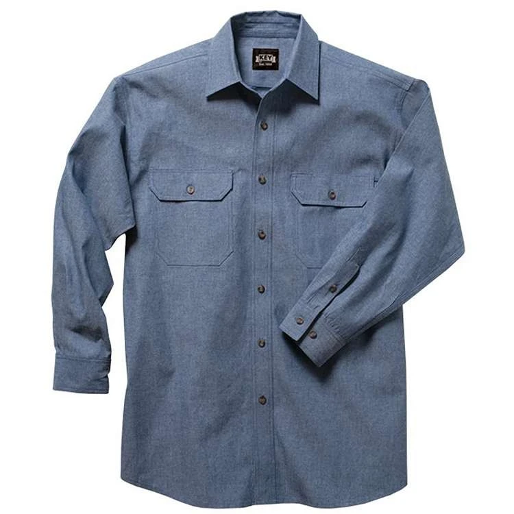 Key Pre-Washed Chambray Work Shirt, Long Sleeve