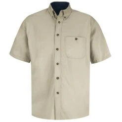 Red Kap Men's Cotton Contrast Short Sleeve Dress Shirt