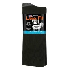 Extra Wide Sock Co Extra Wide Loose Fit Merino Wool Crew Socks - 2 Per Bag